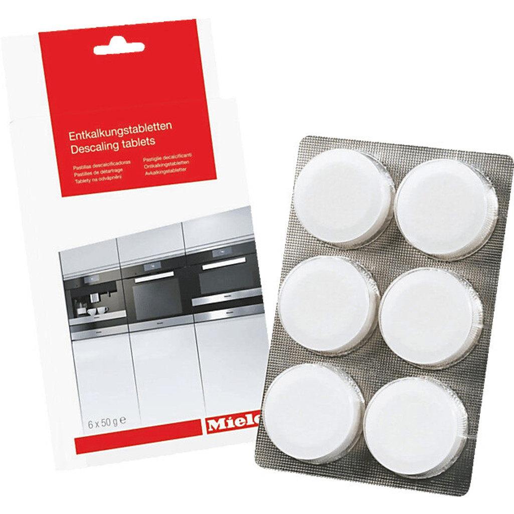 Miele - Entkalkungstabletten - Kaffeemaschinen-Entkalkungstabletten - 6 Stück, 300 g, Zitronensäurebasis