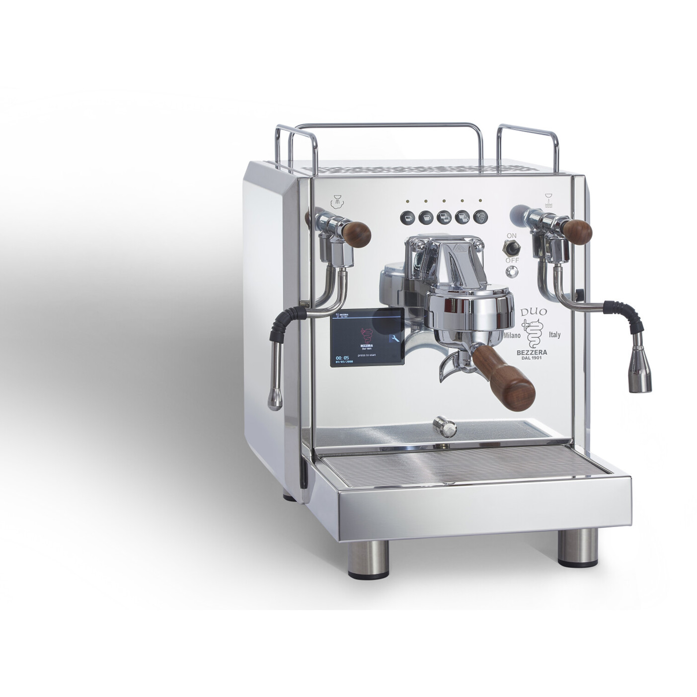 Bezzera - DUO DE - Siebträgermaschine - Edelstahl, 1.100 W, mit Milchaufschäumdüse, PID Steuerung