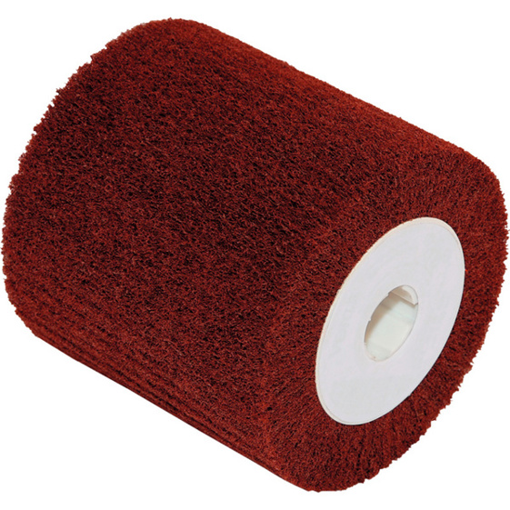 ATORN - Vlies Normalkorund 100x50x19mm - Schleiflamellenwalze Braun 100mm, 4800 U/min, 19mm Bohrung, Aluminiumoxid, 120 Körnung, Mittel
