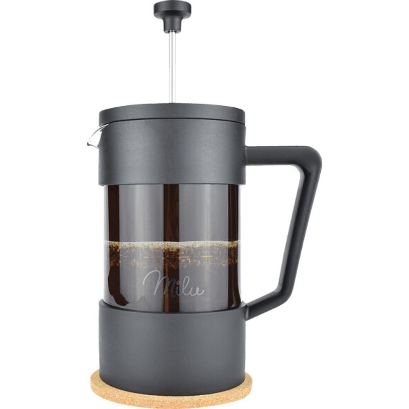 Milu - FRENCH PRESS-SET GLAS - Kaffeebereiter - 1 Liter, schwarz, Full Immersion