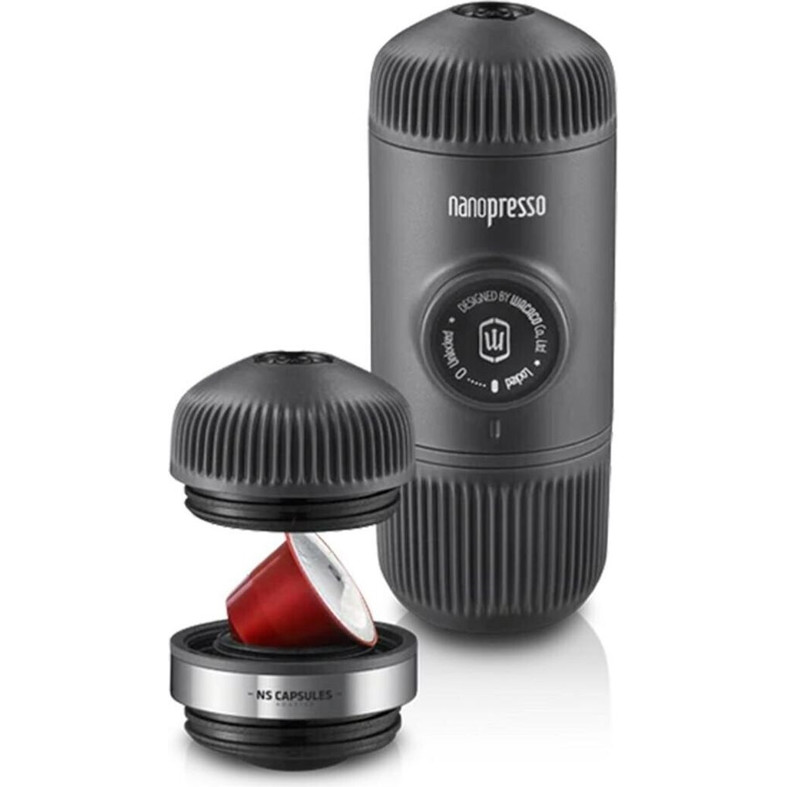 WACACO - Nanopresso - Vakuum-Kaffeebereiter - grau, manuelle Espressomaschine, 15 bar, für Unterwegs