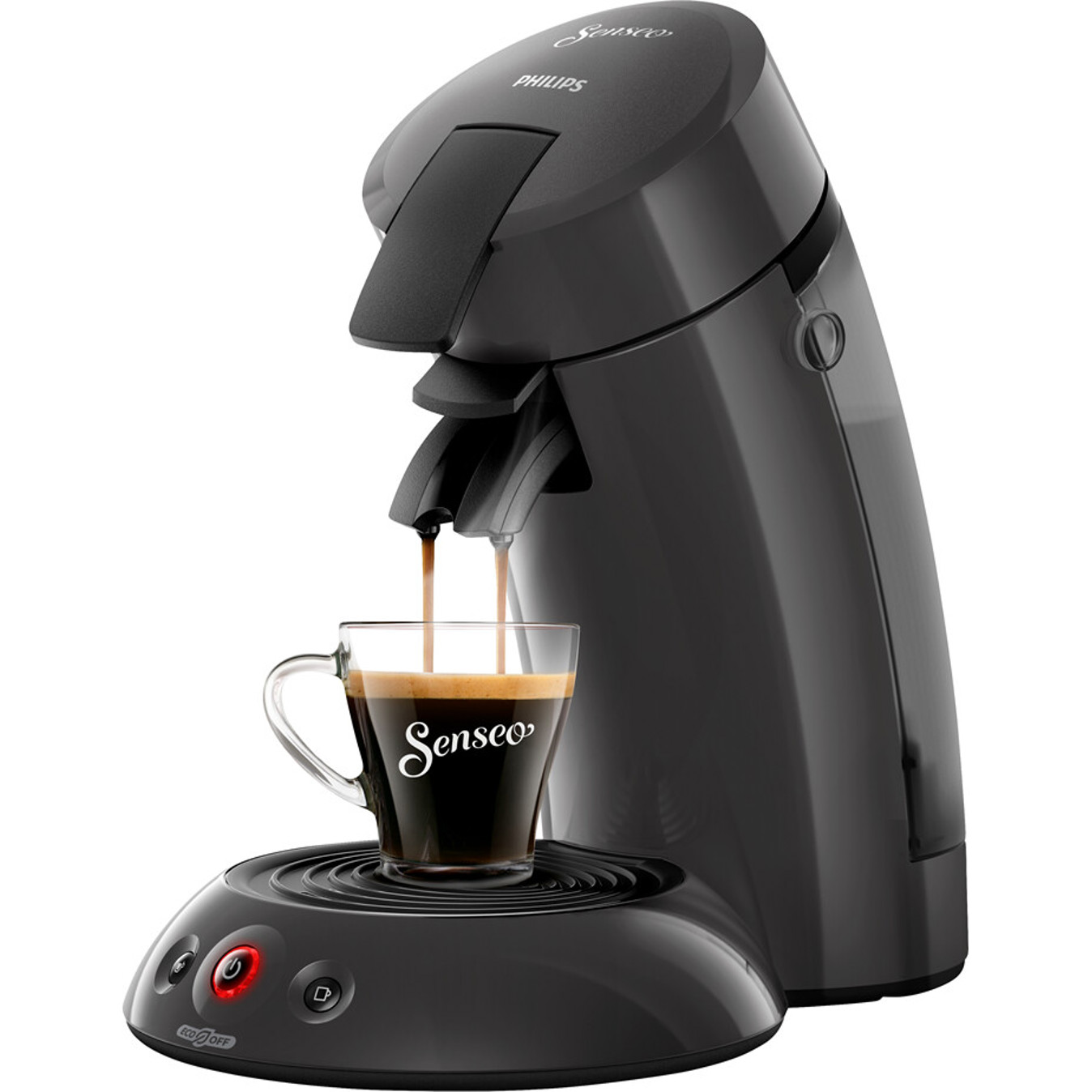 Philips - Senseo Original ECO HD6552/32 - Kaffeepadmaschine - 2 Tassen pro Brühvorgang, 1.450 Watt, grau